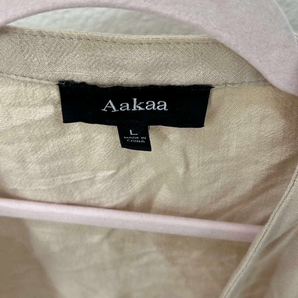 NEW Beige Button Front Dress - Picture 4 of 12